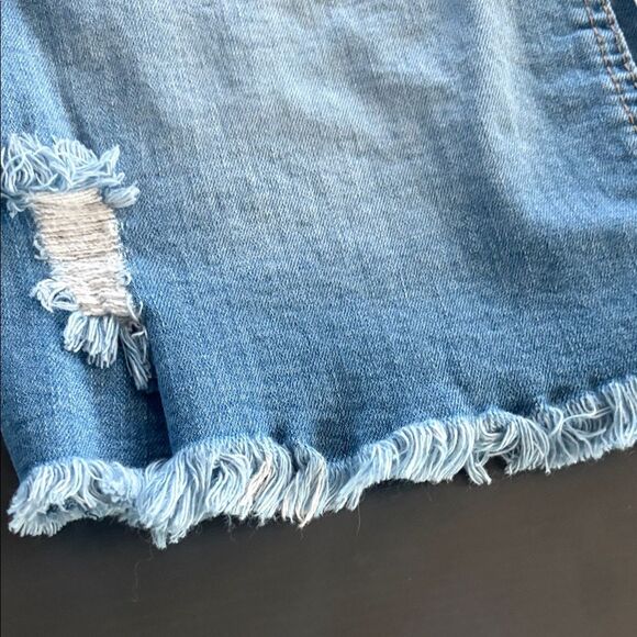 Wax Jean Light Blue Distressed Mini Skirt - Picture 5 of 7